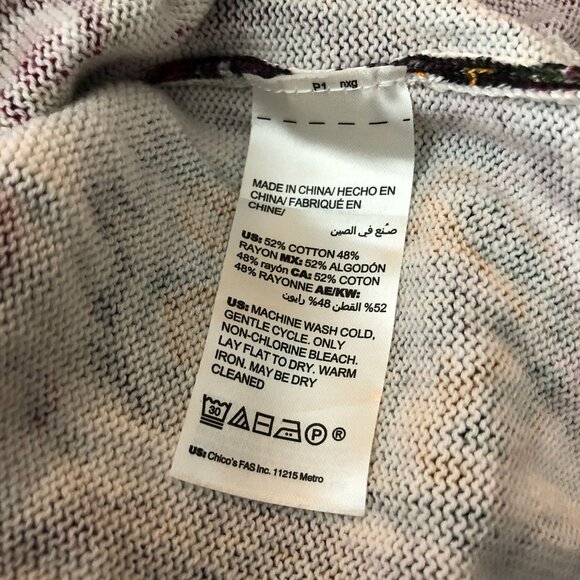 Chicos Sleeveless Paisley Print Top White Colorful Knit Size 1 (US Size M) - Picture 4 of 5